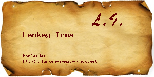 Lenkey Irma névjegykártya