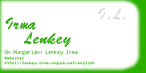 irma lenkey business card